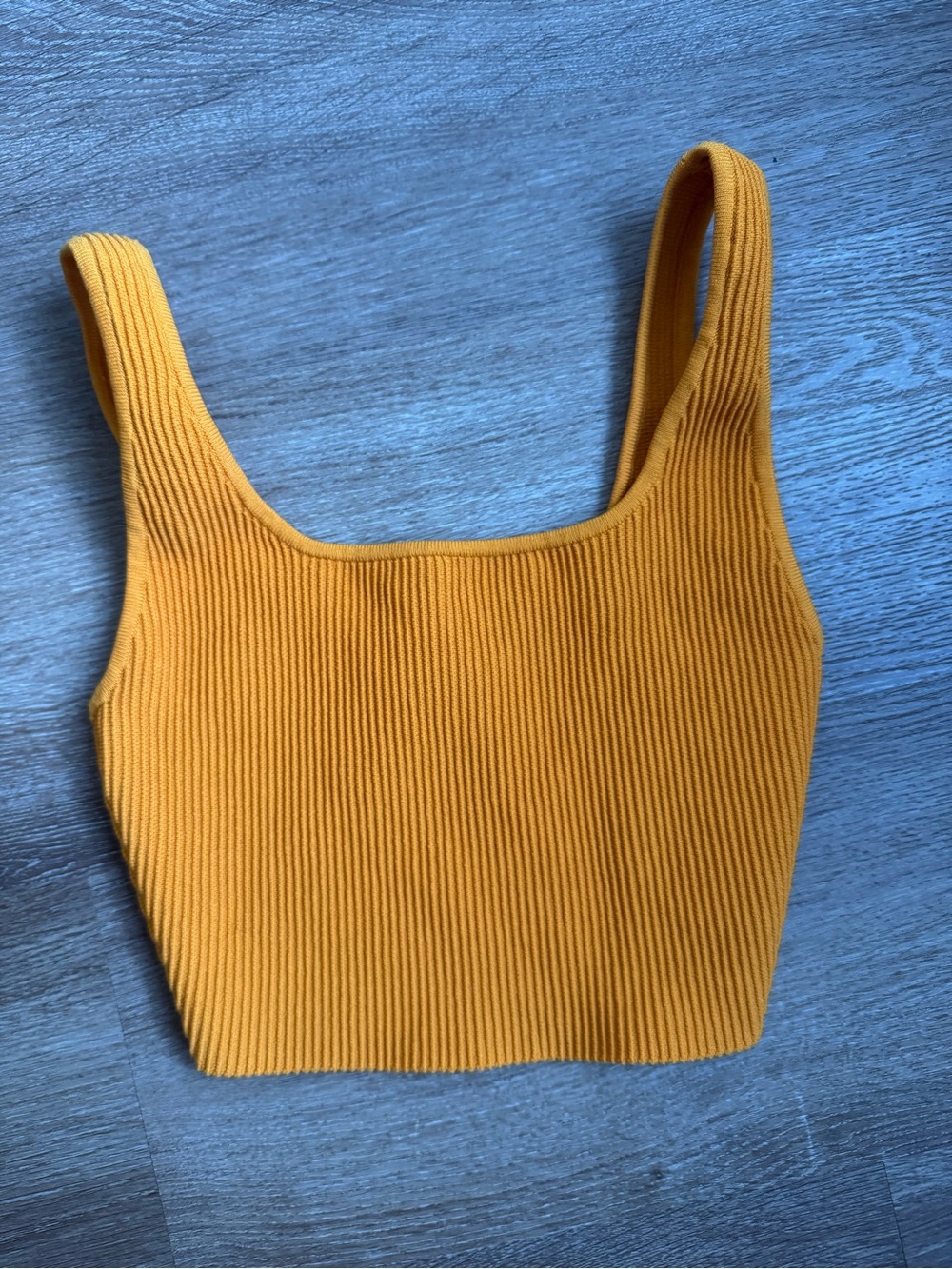 Babaton Orange Square-Neck Crop Top